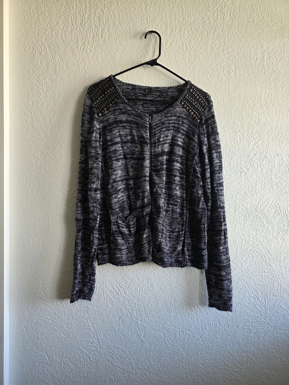 Maurices Black & Gray Marled Knit Sweater